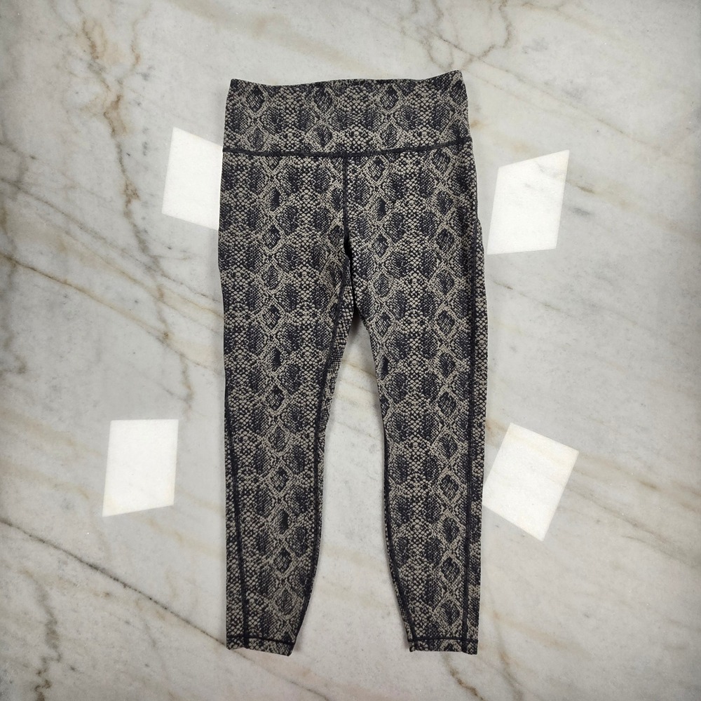 Athleta Ultimate 7/8 Tight Women Small Gray Snakeskin High Rise Leggings Gymcore